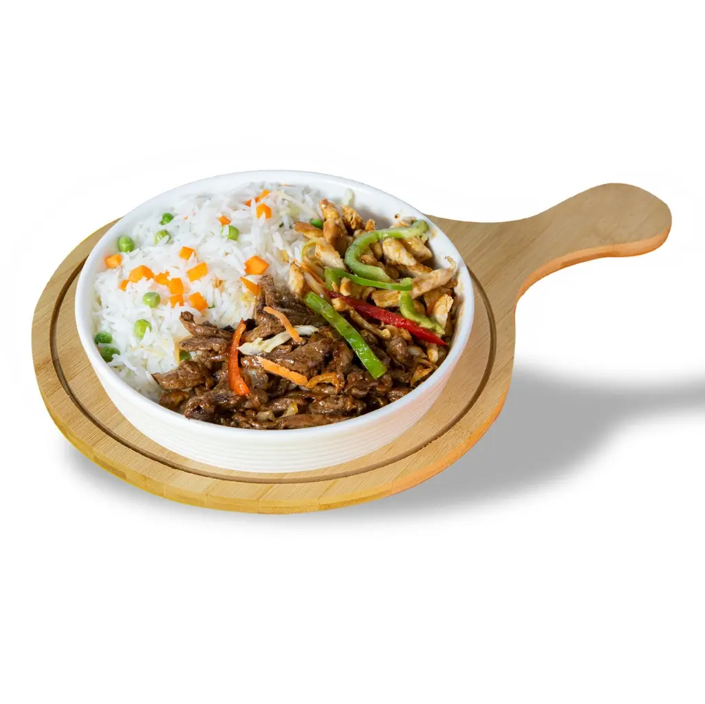Mix Chicken And Meat	With Rice
